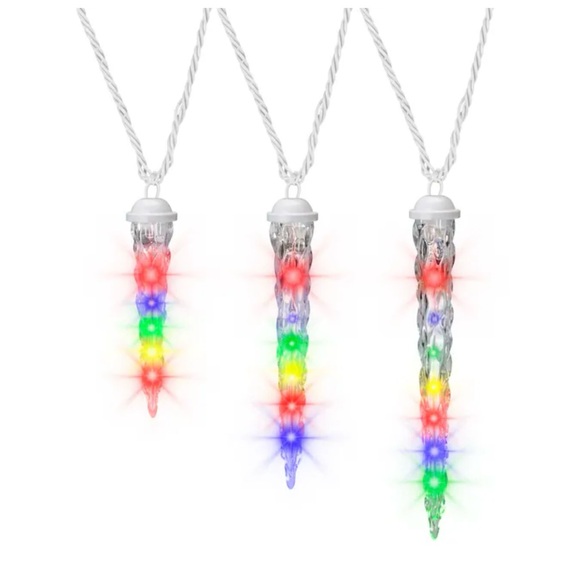 Gemmy Lightshow Shooting Star Multi-Color LED Falling Icicle Lights Set of 10 - Picture 4 of 9